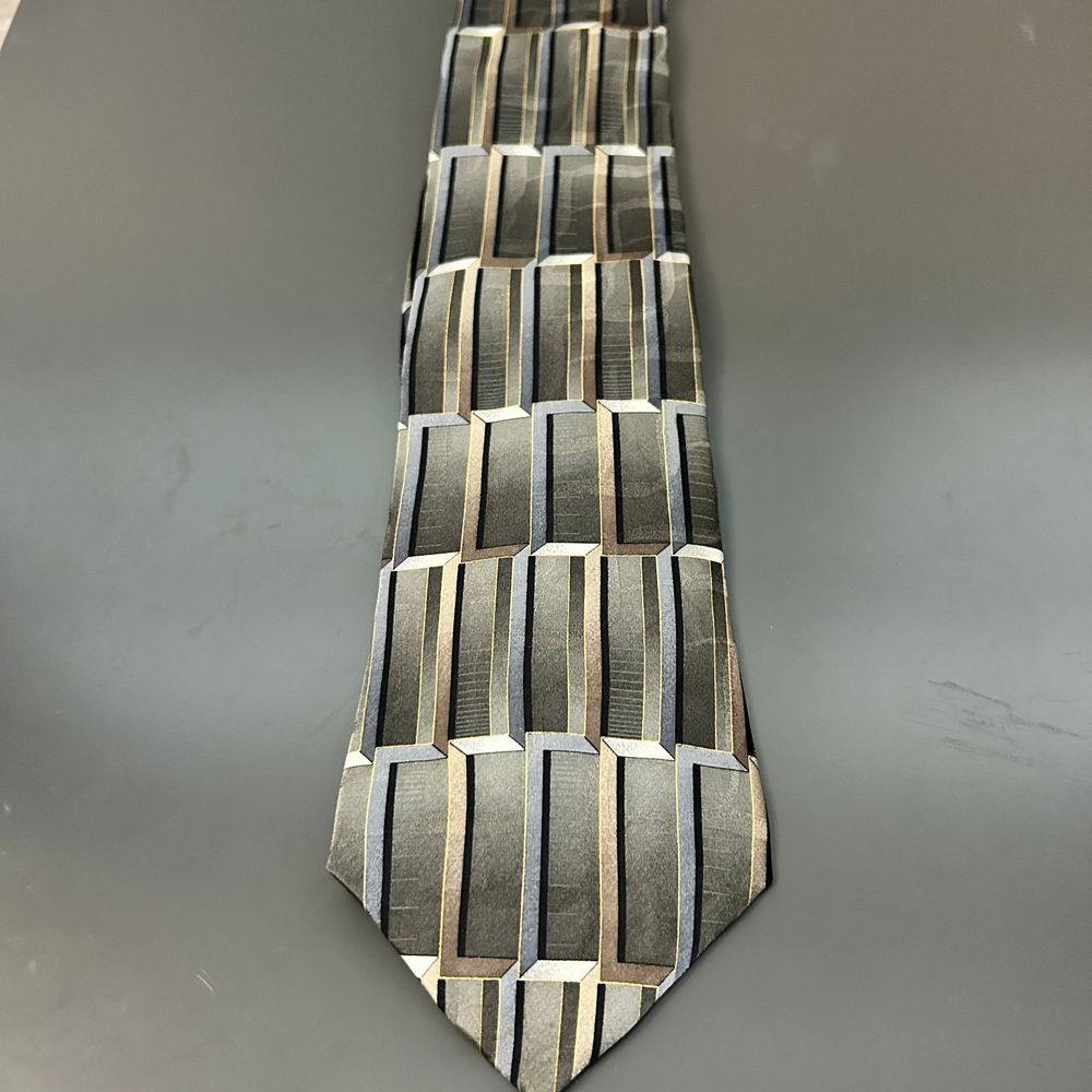 Murano Necktie 100%‎ Silk Made in USA Men's Tie Geometric Vintage